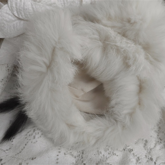 1950's White Rabbit Fur Fascinator Hat - Picture 6 of 8